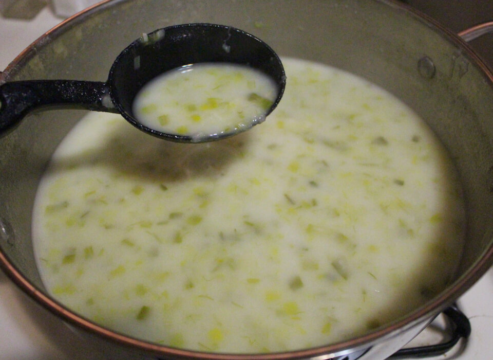 Leek or Onion and Potato Soup